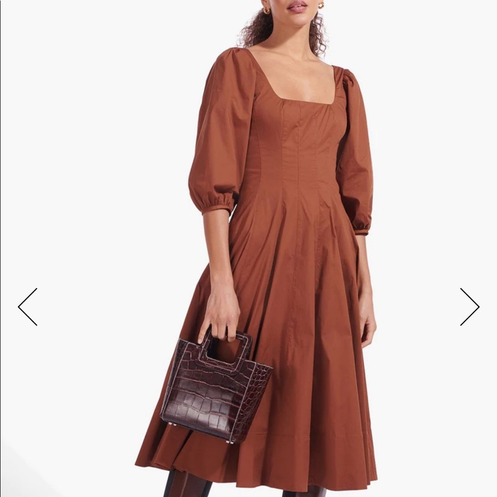 STAUD Midi Dress Tan